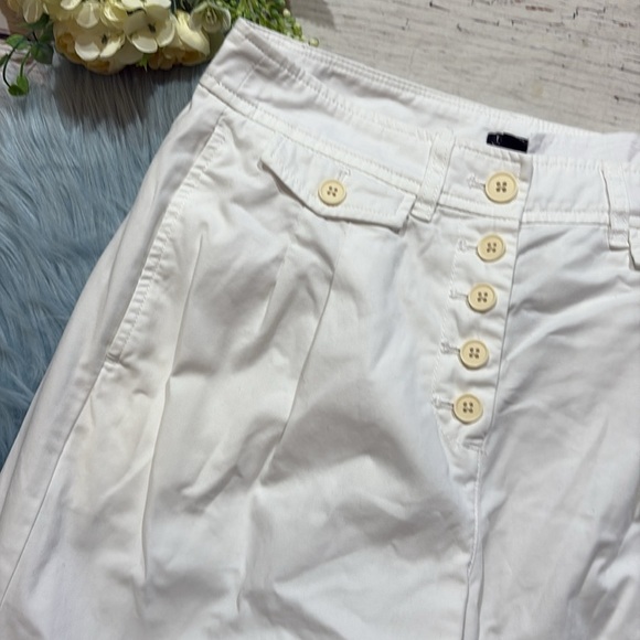 J. Crew Pleated Button Front Pant in Chino White sz 4 - Picture 4 of 11